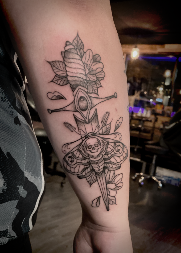 danny tattoo linework